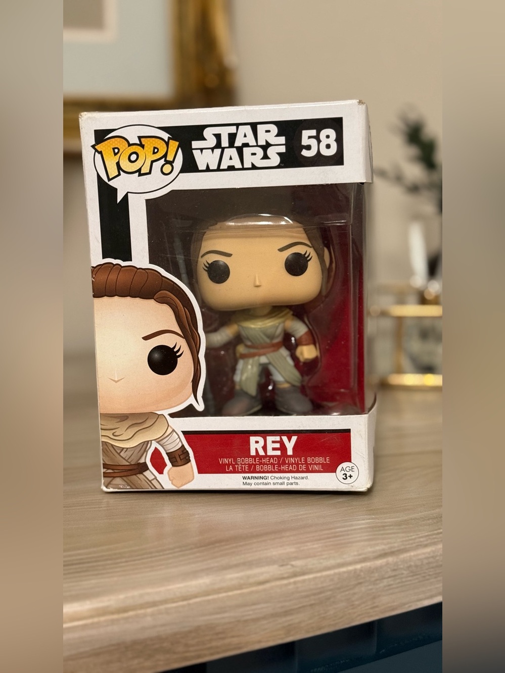 Funko Pop! Star Wars Rey Figure - White, Tan, Brown